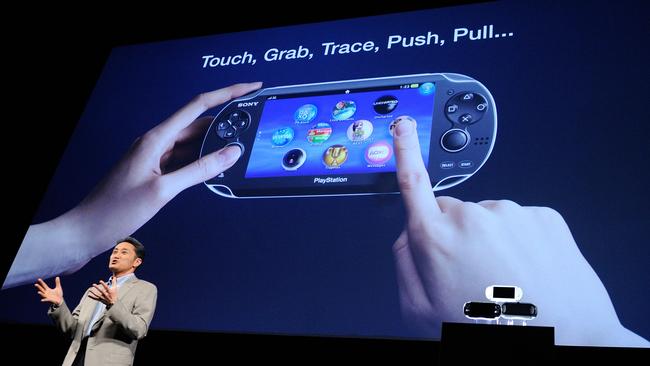 Kzuo Hirai introduces the PlayStation Vita portable games console in Tokyo in 2011