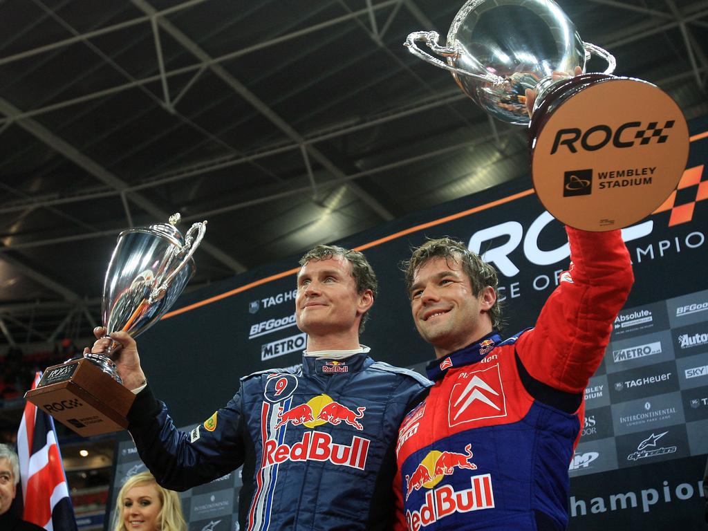 Formula 1 legend David Coulthard and rally star Sebatian Loeb.