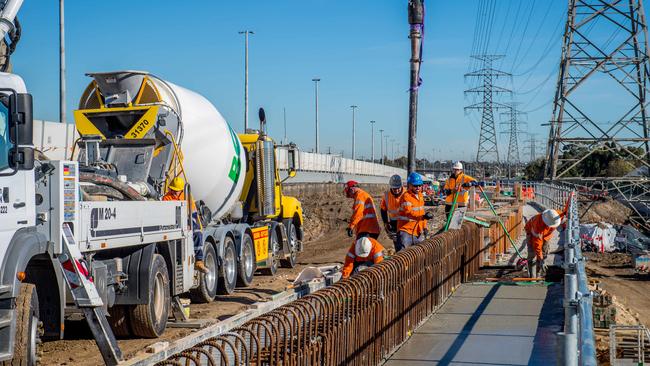 A West Gate Tunnel worksite. Picture: Jake Nowakowski