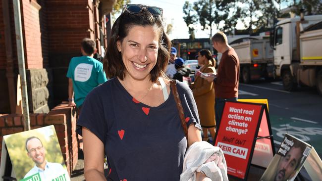 Federal Election. Hanna Davis voting early at a voting centre in Abbotsford. Picture: Josie Hayden