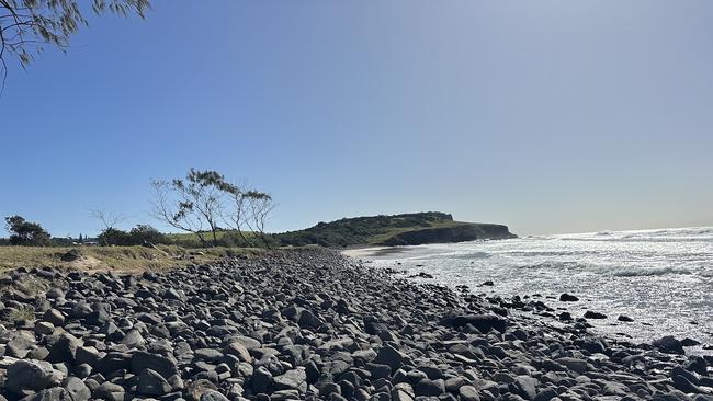 Emergency services were called to Boulders Beach between Lennox and Skennars Head in the Northern Rivers on Sunday, after two men were reported to be struggling in the surf. A 57-year-old man was pulled from the water but died at the scene. Picture: Savannah Pocock