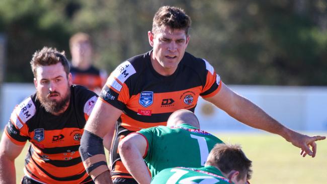 Helensburgh Tigers club legend Steve McCallum in action in 2023. Picture: Dorian Cobb