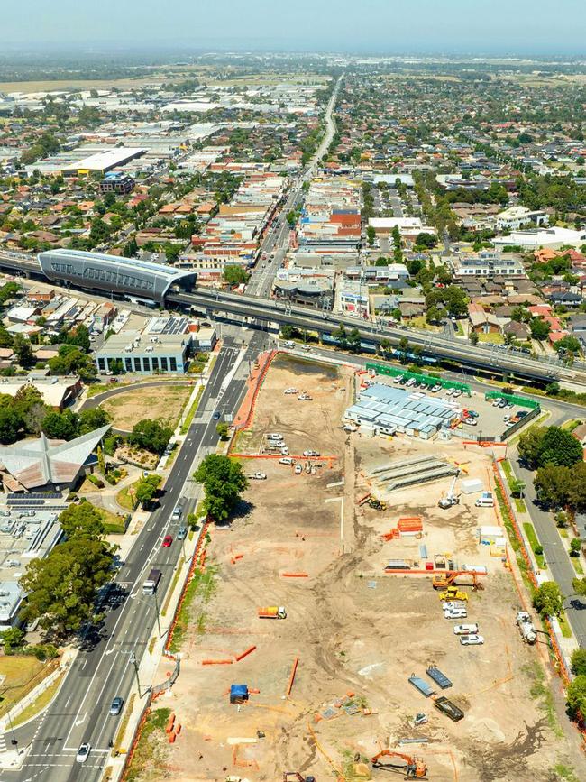 The site of the new Suburban Rail Loop station in Clayton, Victoria. Picture: Victorian government/Facebook