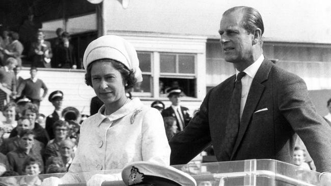 Queen Elizabeth II and Prince Philip during the Royal Tour of Australia in 1970.