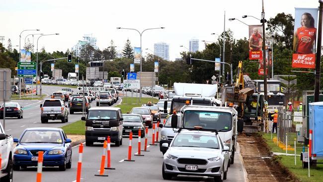 Roadworks are expected to be a fixture on the Gold Coast in the lead up to the Commonwealth Games. Photo: David Clark