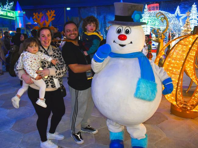 Alina, Jacqui Wakefield, Ryan Wakefield and Marlin at the Frosted: A Winter Spectacular experience - Narre Warren, 2024. Picture: Jack Colantuono