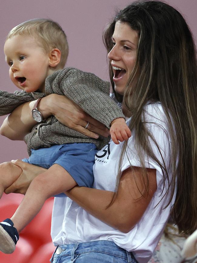 Jordan Ablett and son Levi in 2020. Pic: Michael Klein