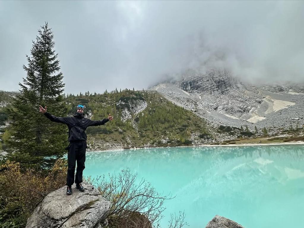 Comben enjoying the sights on a hike.