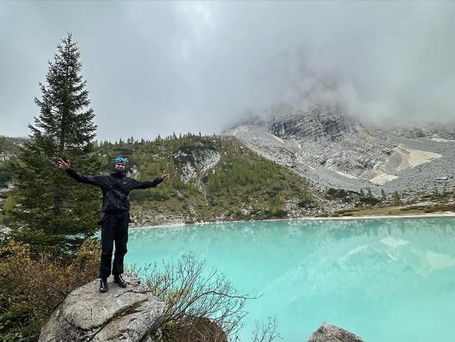Comben enjoying the sights on a hike.