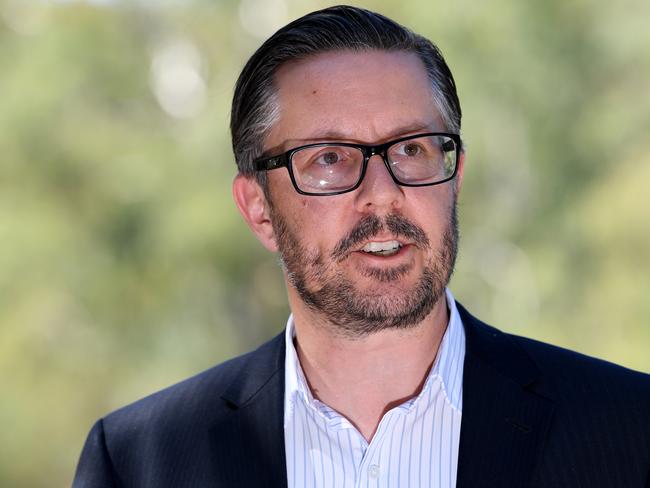 Shadow Minister for Climate Change and Energy and Member for Port Adelaide, Mark Butler speaks to the media during a doorstop with Labor candidate for the Batman by-election Ged Kearney in Melbourne, Thursday, March 8, 2018. The pair held a a joint doorstop on Labor's strong policies to combat climate change. (AAP Image/Joe Castro) NO ARCHIVING