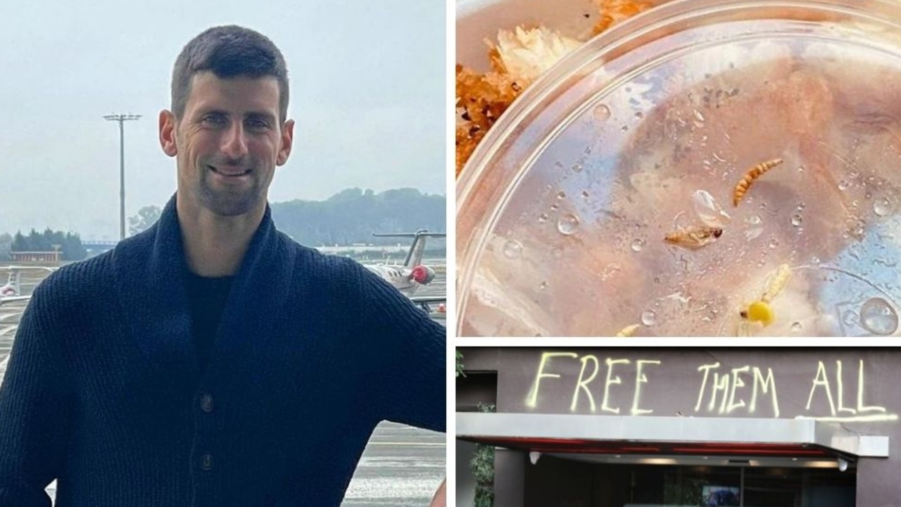 Novak Djokovic is being held in immigration detention at the Park Hotel in Melbourne, where refugees have complained of "maggots in the food" and horror conditions.