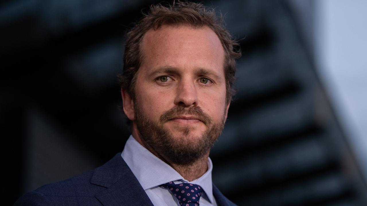 CEO of the Rugby League Players Association (RLPA) Clint Newton speaking to the media after a press conference was given announcing the suspension of the NRL at Rugby League Central in Sydney, Monday, March 23, 2020. (AAP Image/James Gourley) NO ARCHIVING