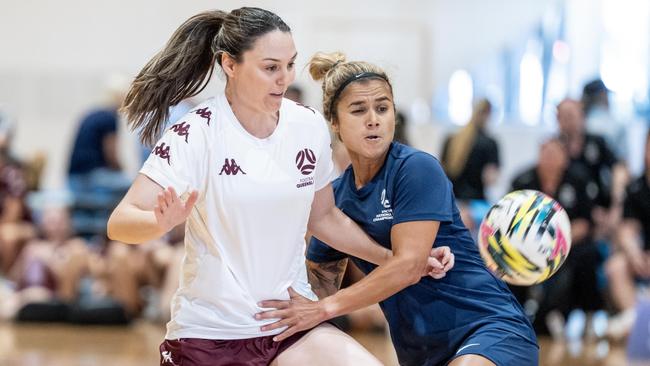 Action from 2025 National Futsal Championships at the State Netball Centre in Melbourne. Picture: Graeme Furlong