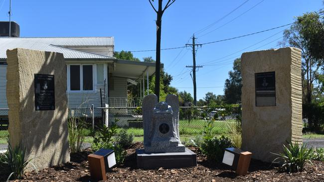 The newly unveiled memorial at Miles Police Station. Picture: Chloe Cufflin.