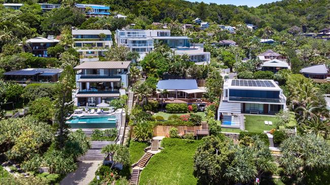 The property at 19 Marine Parade, Byron Bay and its neighbours.