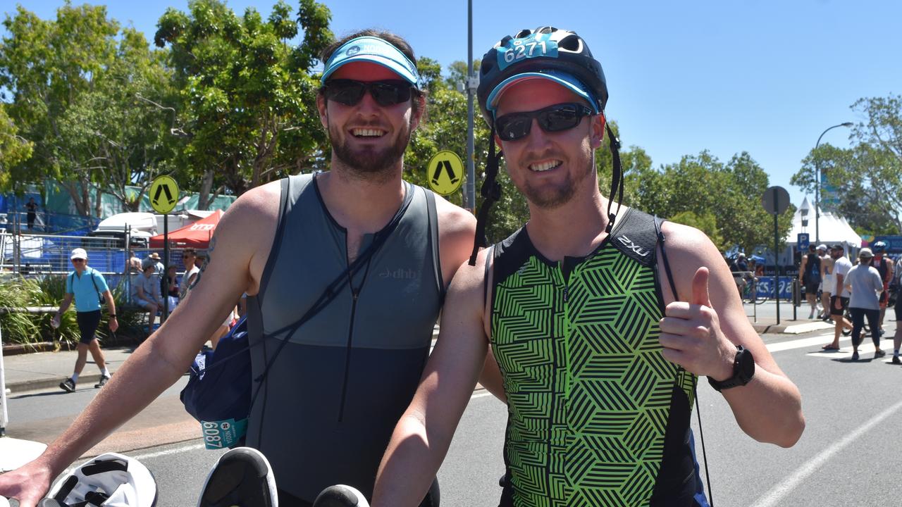 Henry and Jonathon Roberts-Thomson at the Garmin Noosa Triathlon on October 30, 2022. Picture: Sam Turner