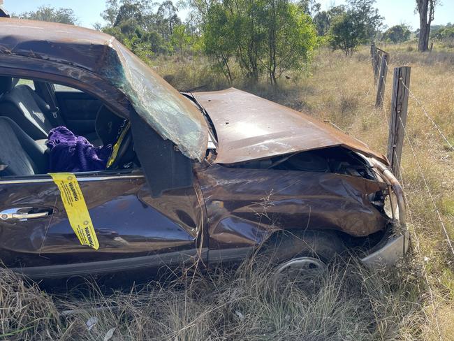 A woman has suffered serious injuries and will be flown to hospital after a car she was driving rolled off the road and into a paddock with a child also inside. Emergency services were called to the crash in the South Burnett about 6.15am on the corner of Berlin and Chippendale Roads, at South Nanango.