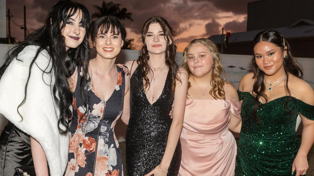 Claire Dowling, Sarah Purnell (teacher), Imogen Carter-Stewart, Abby Turnbull and Feiy Buenaventura at Mackay Northern Beaches State High School Saturday 7 October 2023 Picture:Michaela Harlow
