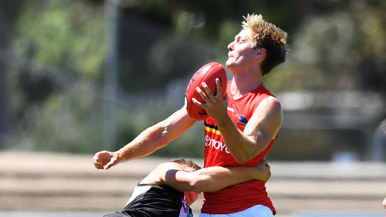 Jackson Hately stepped up for the Crows in the absence of Matt Crouch on Saturday. Picture: Mark Brake/Getty Images