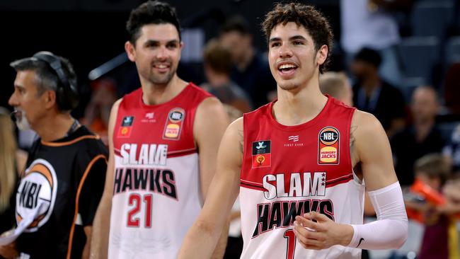 A record crowd is expected for the LaMelo Ball (pictured) and Didi showdown. Picture: AAP/Marc McCormack