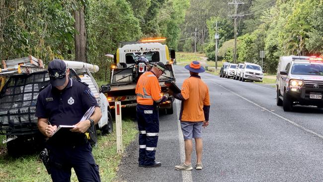 A motorbike rider has died following a serious crash at Mooloolah Valley on Wednesday morning. Picture: Patrick Woods