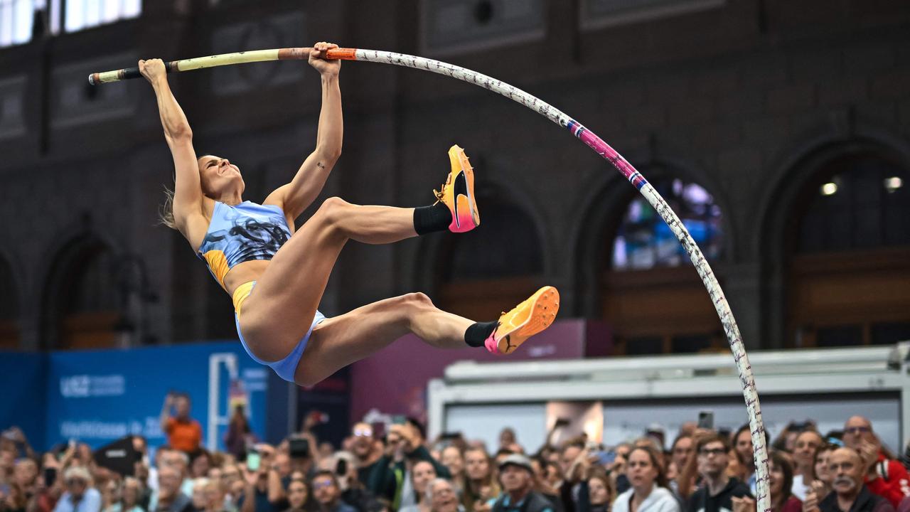 Nina Kennedy in action at the Diamond League athletics meeting in Zurich's on August 30, 2023. Picture: Fabrice Coffrini/AFP