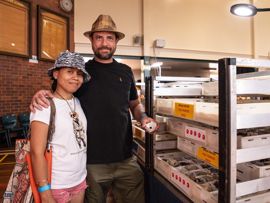 Juvy and Jason Wayenberg at Gemfest hosted by Toowoomba Lapidary Club at Centenary Heights State High School, Saturday, October 19, 2024. Picture: Kevin Farmer