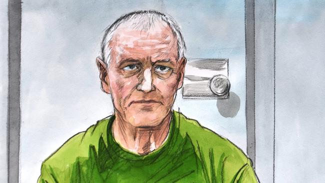 Chris Dawson’s bid to get released on bail failed. Court sketch: Vincent de Gouw