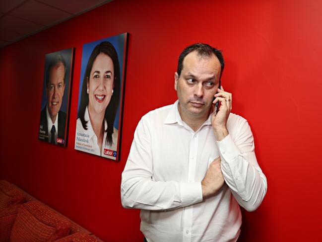 Labor State Secretary Evan Moorhead at Labor party HQ for behind-the-scenes feature on election campaign.Pic Annette Dew