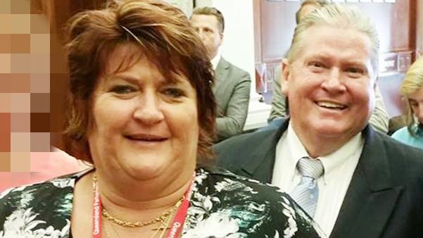 Cheryl Williams with her husband Rick Williams, former Member for Pumicestone. Photo: Supplied Facebook