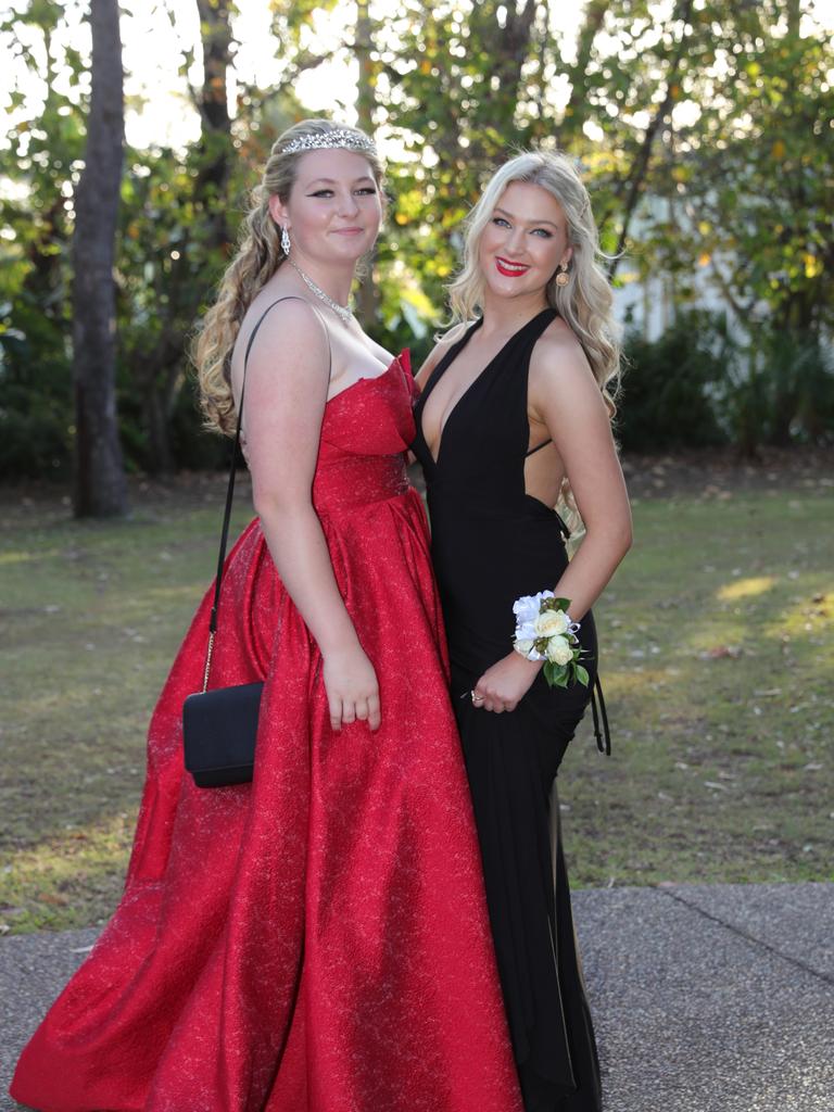 Tamborine Mountain College formal at Intercontinental Resort, Sanctuary Cove. Katelyn Wright and Jenna Cogzell. Picture Glenn Hampson