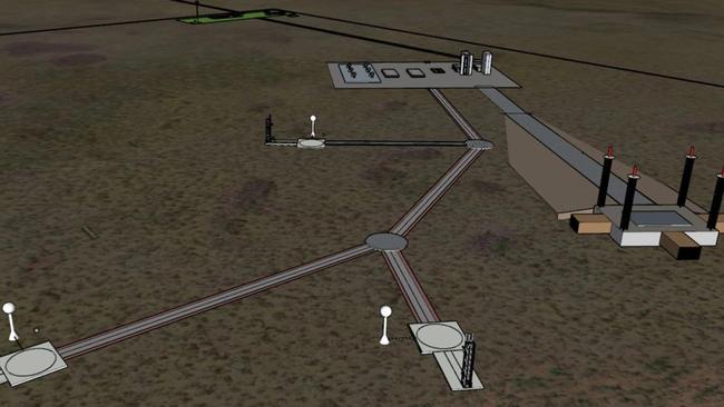 An initial concept diagram of the planned SCA spaceport. Mr Palmer said SCA and Palm Branch Group were structured as separate entities. Picture: Supplied