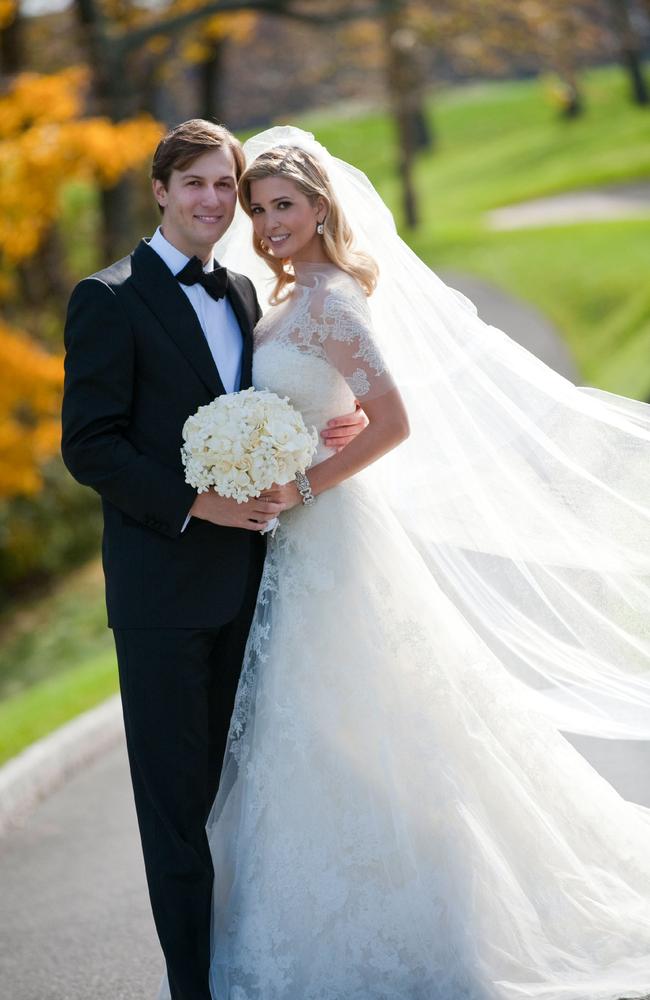 Jared Kushner’s brother has said he will not be voting for Trump. Jared pictured on his wedding day to Ivanka in 2009. Picture: Brian Marcus/Fred Marcus Photography via Getty Images