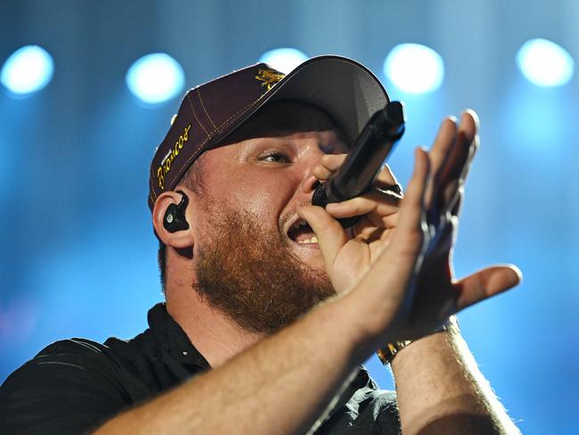 Country superstar Luke Combs performs in concert at Suncorp stadium, Brisbane. pic: Lyndon Mechielsen/Courier Mail