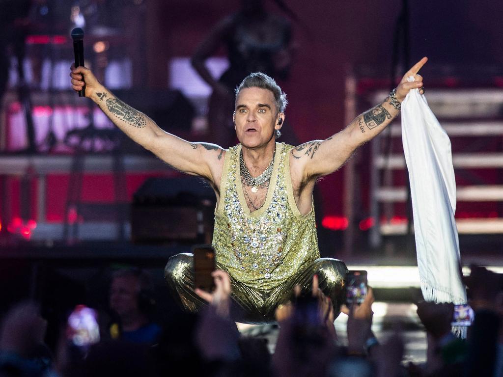 The pop star performing in Denmark last month. Picture: AFP