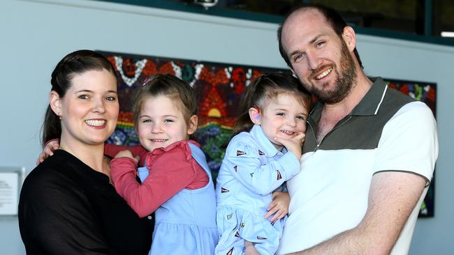 Louise and Timothy Grant with Bridget, 4, and Isabelle, 2. Picture: David Clark