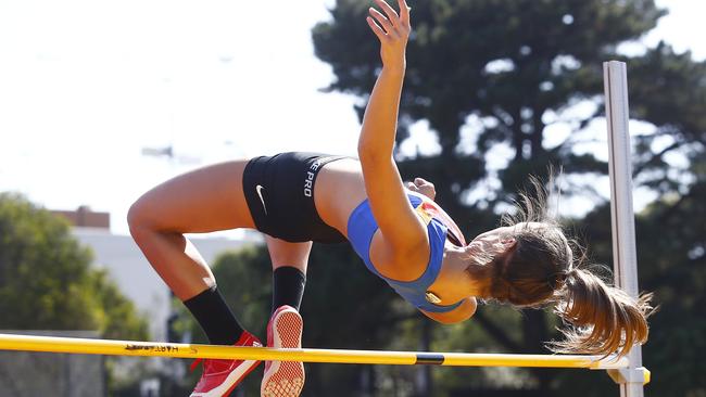 High jumper Danielle Rutstein, 14, is one of those going to the state championships. Picture: John Appleyard