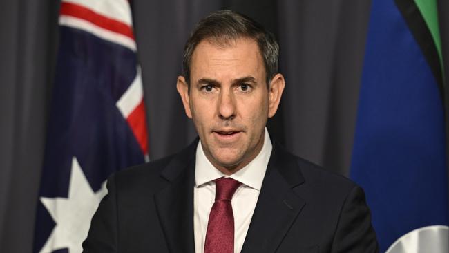 Federal Treasurer Jim Chalmers says the private sector is stepping up as the government takes a step back. Picture: Martin Ollman/NewsWire