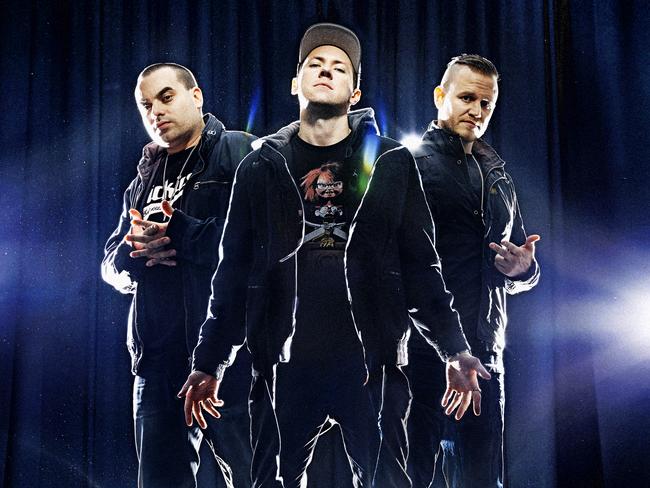 DO NOT PUBLISH before Aug 7: Hilltop Hoods in exclusive shoot for Hit. Picture: Nigel Lough