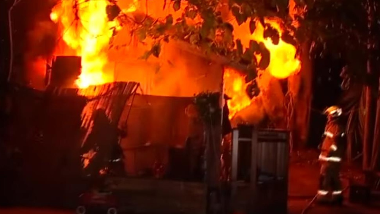 A shed was destroyed in an alleged act of arson on Tuesday, March 18. (Photo: 7News Toowoomba)