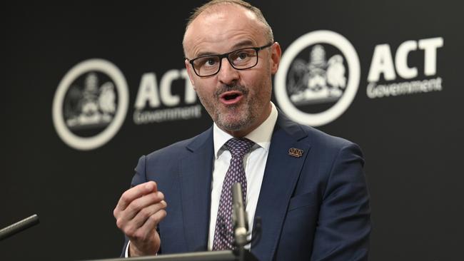 ACT chief minister Andrew Barr. Picture: NCA NewsWire / Martin Ollman