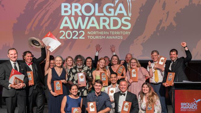 Winners of the 2022 Brolga Northern Territory Tourism Awards. Picture: Lisa Hatz