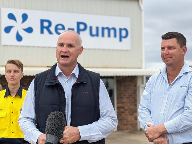 Glenn Butcher with new apprentice Byron West and Re-Pump managing director Gary Callaghan.