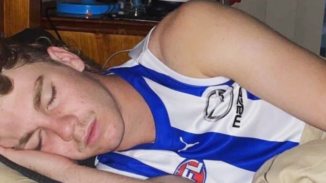 Jason Horne-Francis fell asleep in his new jumper. Picture: North Melbourne Football Club