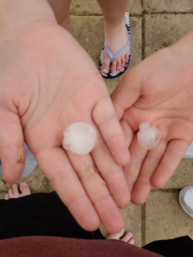 Hailstones land in Ballarat on February 13, 2024. Picture: Facebook