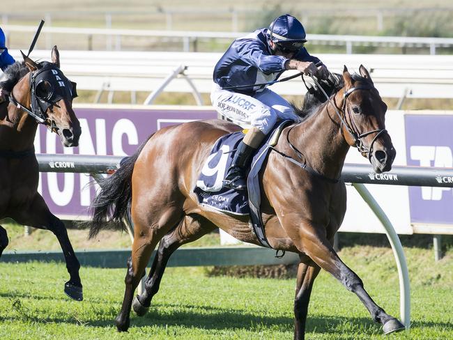 Viddora and Joe Bowditch stretch their rivals in the Group 1 Perth sprint. Picture: Simon Merritt