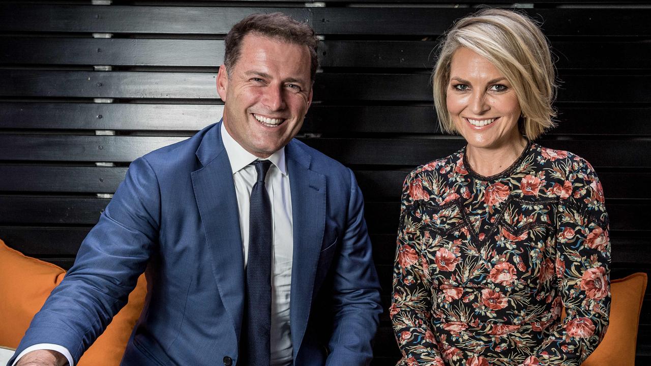 There are problems on screen as well, with a genuine awkwardness between Karl Stefanovic and Today co-host Georgie Gardiner. Picture: Jake Nowakowski