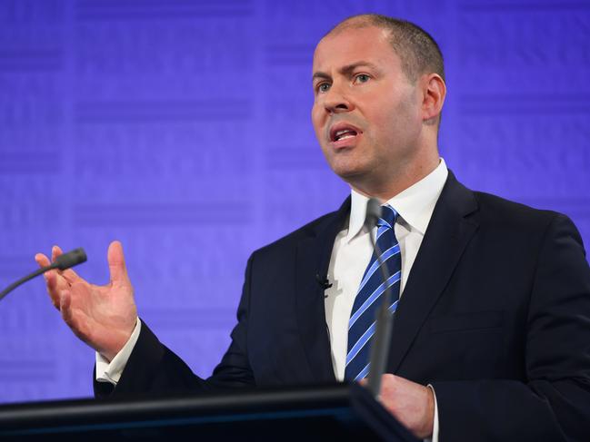 Treasurer Josh Frydenberg at the National Press Club in Canberra.