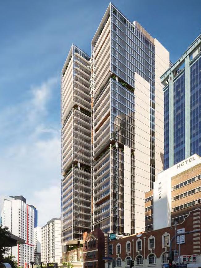 An artist's impression of Mirvac's proposed tower at 80 Ann St in the Brisbane CBD.