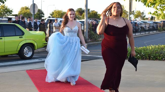 Imigen McGee, left, and Lleve-Llysadell Fatnowna at the Mackay Northern Beaches State High School formal, on Saturday October 17. Picture: Zizi Averill